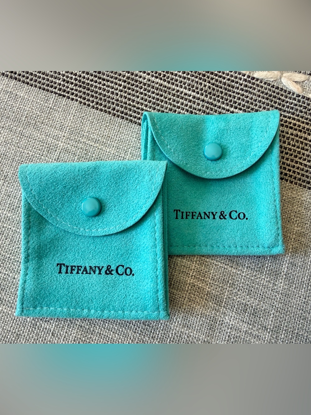 Tiffany & Co. Kids Turquoise Snap-Button Jewelry Pouches, Set of 2